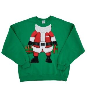 Ugly Christmas Sweater Santa Costume Naughty List Beer Unisex XL Jumper Winter